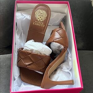 Vince Camuto Tan Braided Heeled Sandals